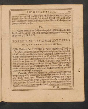 Formulae Excommunicationis, Ex Variis Desumptas.