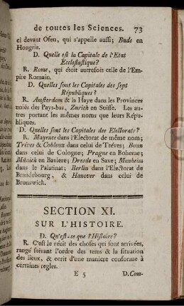 Section XI. Sur L´Histoire. - Section XV. Sur Le Pape.