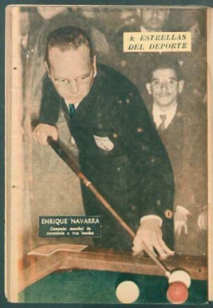 Enrique Navarra, campeón mundial de carambola a tres bandas - [Fotografía] : Estrellas del deporte