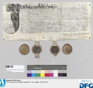 Johannes Jobst Spoelin tritt auf drei Jahre als Syndikus in die Dienste Nürnbergs. - Siegler: Erassmus Guthaeter und Heronimus Hopffer.