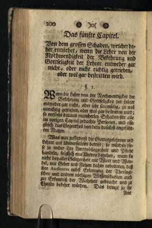 Das fuenfte Capitel: Von dem grossen Schaden, welcher daher entstehet ...