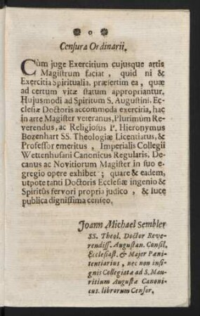 Censura Ordinarii.