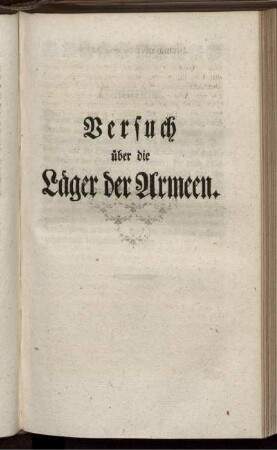 Versuch über die Läger der Armeen.