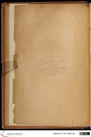 [Stempel:] Bibliotheca Regia Hannoverana