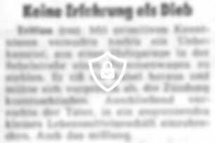 Keine Erfahrung als Dieb