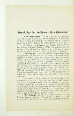 Grundzüge der mathematischen Erdkunde