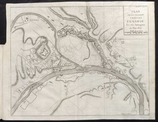 Planche 50. Page 336. Plan de la Ville et Chateau de Namur Et ses Attaques en May 1692.