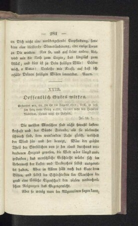 XXIII. Oeffentlich Gutes wirken.