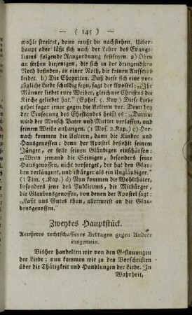 Zweytes Hauptstueck. Aeußeres rechtschaffenes Betragen gegen Andere insgemein