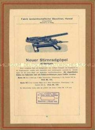 Neuer Stirnradgöpel mit Kugellagern