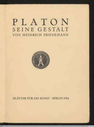 Platon : seine Gestalt