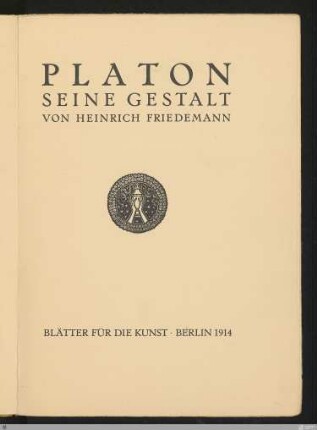 Platon : seine Gestalt