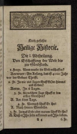 Kurtz gefaßte Heilige Historie.