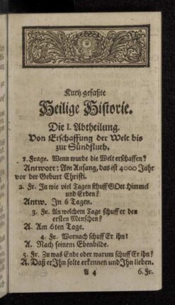 Kurtz gefaßte Heilige Historie.
