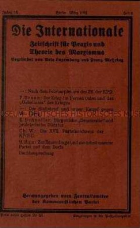 Sozialistische Zeitschrift begründet von Rosa Luxemburg und Franz Mehring, Jg. 1932