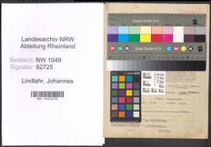 Entnazifizierung Johannes Lindlahr , geb. 18.11.1896 (Kaufmann)