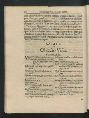 Caput I. De Obiecto Visus.