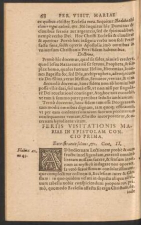 Feriis Visitationis Mariae In Epistolam ...