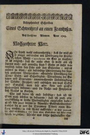 Achtzehendes Schreiben.