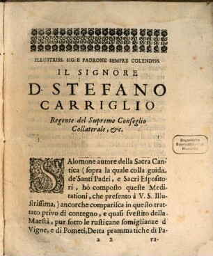 Meditationi sopra i luoghi piu principali della sacra Cantica