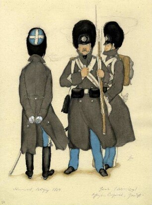 Uniformbild, Leibgardisten der dänischen Armee (1864)