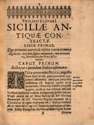 Philippi Clüverii Sicilia Antiqua : Eiusq[ue] Sardinia et Corsica antiqua