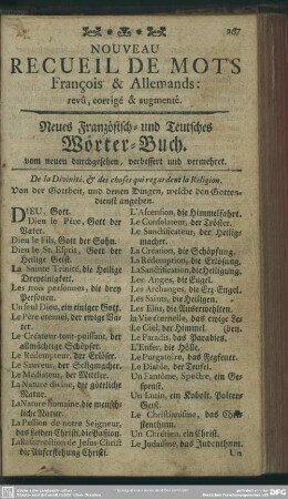 Nouveau Recueil De Mots François & Allemands: revû, corrige & augmenté