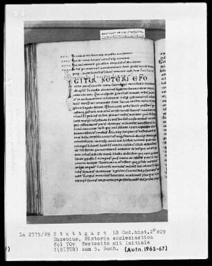 Eusebius, Historia ecclesiastica — Initiale I(GITUR), Folio 70verso