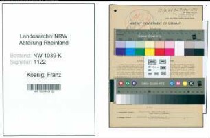 Entnazifizierung Franz Koenig , geb. 10.12.1894 (Bahnbeamter)