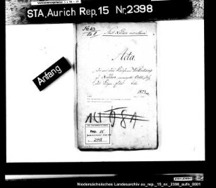 Die Weigerung des J.H. Wellenkamp in Norden, den Bürgereid zu leisten