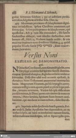 Versus Noni Exegesis Ac Demonstratio