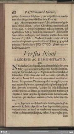 Versus Noni Exegesis Ac Demonstratio