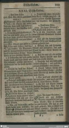 XXXI. Tisch-Lieder