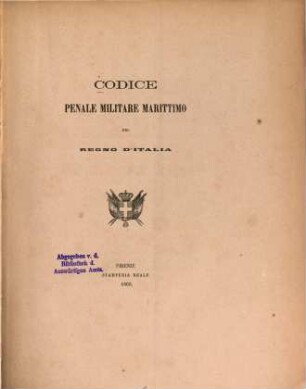 Codice penale militare marittimo del Regno d'Italia