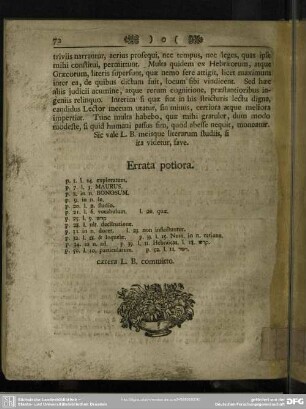 Errata potiora