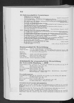 Arbeitsstelle für wissenschaftliche Weiterbildung der Universität Hamburg - AWW