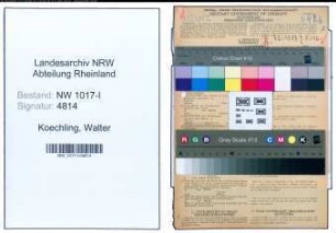 Entnazifizierung Walter Koechling , geb. 29.02.1904 (Werkmeister)