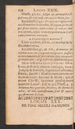 Locus XXX. de Fine Seculi five Mundi