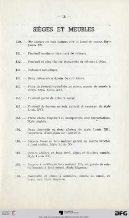Sièges et meubles (Nr.150-226)