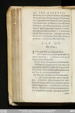 Cap. XIV. De Fine.