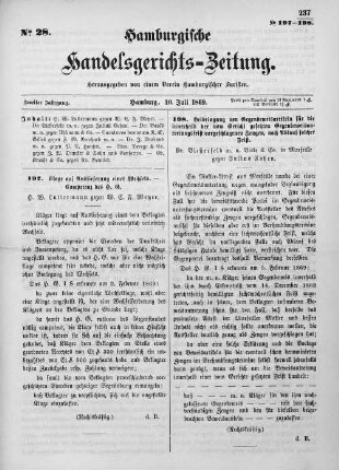 No. 28. 10. Juli 1869