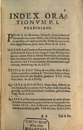Petri Ioannis Perpiniani E Societate Iesv Orationes Qvinqve