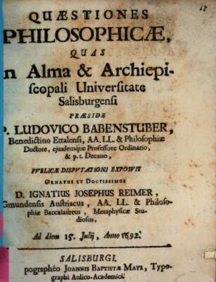 Quaestiones philosophicae