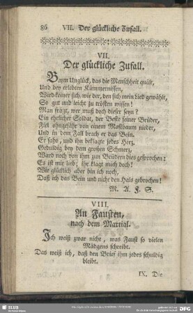 VII. Der glückliche Zufall