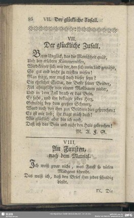 VII. Der glückliche Zufall