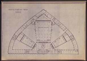 Haus des Rundfunks, Berlin-Charlottenburg: Grundriss KG 1:250 (verkleinert von Inv.Nr. 4632)