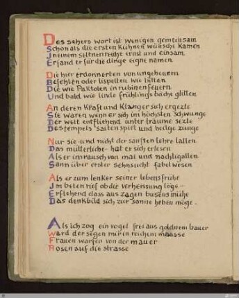 Als ich zog ein vogel frei aus goldnem bauer : [SW IV, S. 52/137]