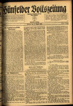 Ausgabe vom Montag, den 16. August 1920.