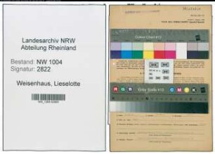 Entnazifizierung Lieselotte Weisenhaus , geb. 17.12.1921 (Bankangestellte)
