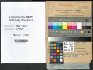 Entnazifizierung Peter Nieden , geb. 25.12.1918 ()
